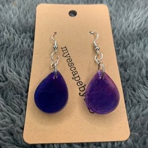 Purple Drop Earrings